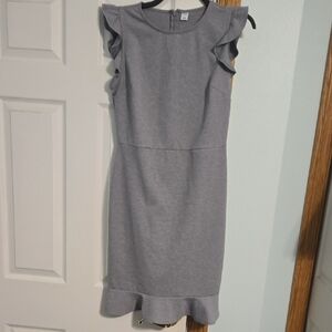 Old Navy Gray Ruffle Sleeve Dress